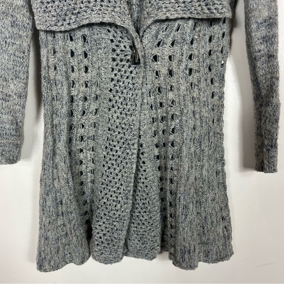 Rosne Netra Knit Cardigan Sweater Small Neutral Minimalist Casual Preppy Coastal - Picture 3 of 10